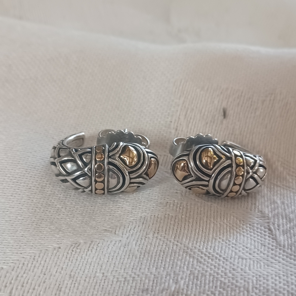 John Hardy Legends Naga Shrimp Earrings, SS & 18k - Picture 3 of 11